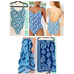 Lilly Pulitzer Lima Shell collector Seashell Print Swimsuit & Sharon Pareo Set